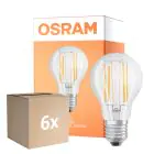Flerpack 6x Osram LED Superstar E27 Päron Filament Klar 7.5W 1055lm - 940 Kallvit | Bästa Färgåtergivning - Dimbar - Ersättare 75W